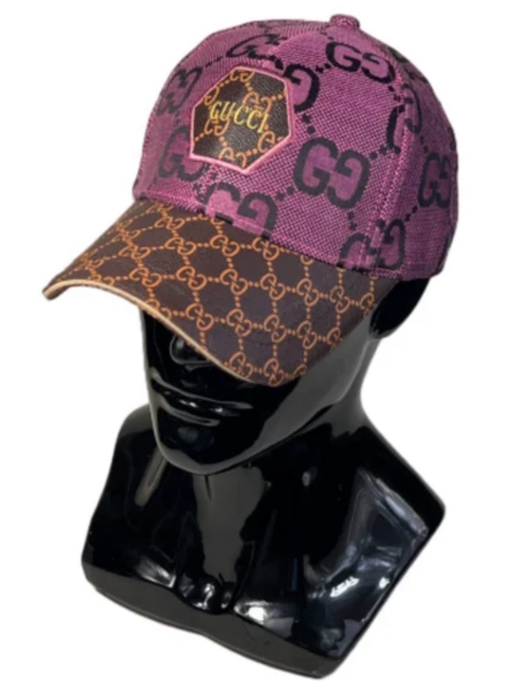NWT- UNISEX Designer looking Purple and Brown Monogram Baseball Cap
